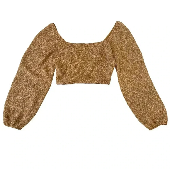 Altar'd State Women's Rust Beige Color Floral Crop Top - Picture 1 of 9
